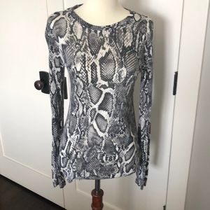 Lily Aldridge for Velvet snake print tissue tee